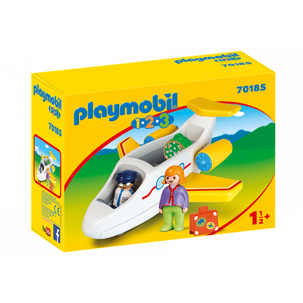 Kvalifikation præst hård Playmobil Fly med passager. 70185 - Playmobil 1-2-3 - Klovnen Tulle's  legetøj