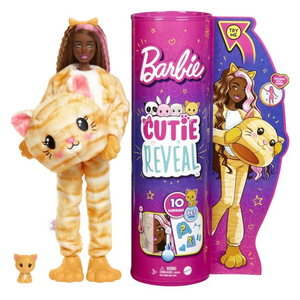 nøgen virtuel Mose BARBIE CUTIE REVEAL KITTEN / KAT - Barbie og Ken dukker - Klovnen Tulle's  legetøj