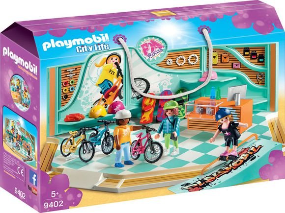 Lamme Fitness ubemandede Playmobil shopping skater/cykel butik 9402 - Byliv - Klovnen Tulle's legetøj