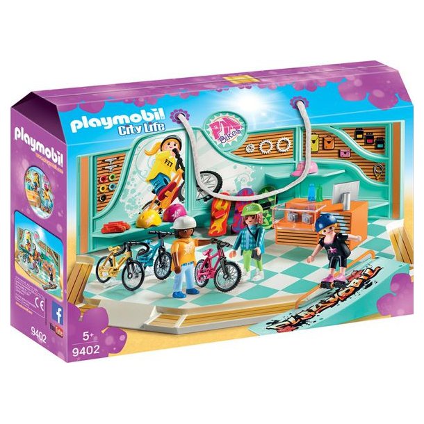 Playmobil skater/cykel butik 9402 Byliv - Klovnen Tulle's legetøj